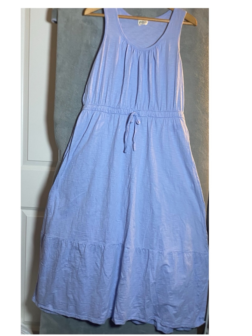 Pact Large Womens Relaxed Slub Tank Maxi Dress Organic cotton breathable coastal - Picture 2 of 15